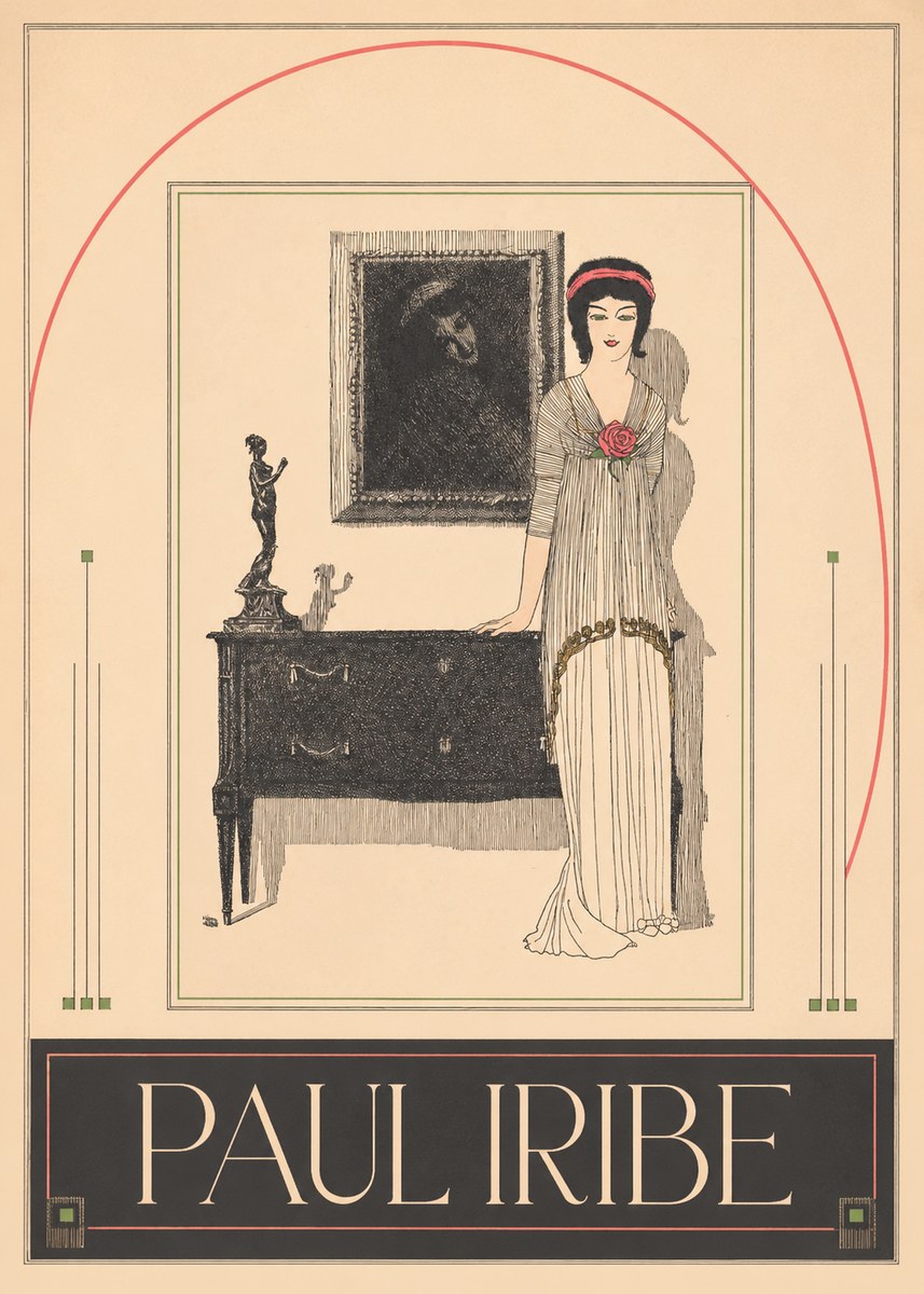 Paul Iribe Woman with Rose No3 - Poster