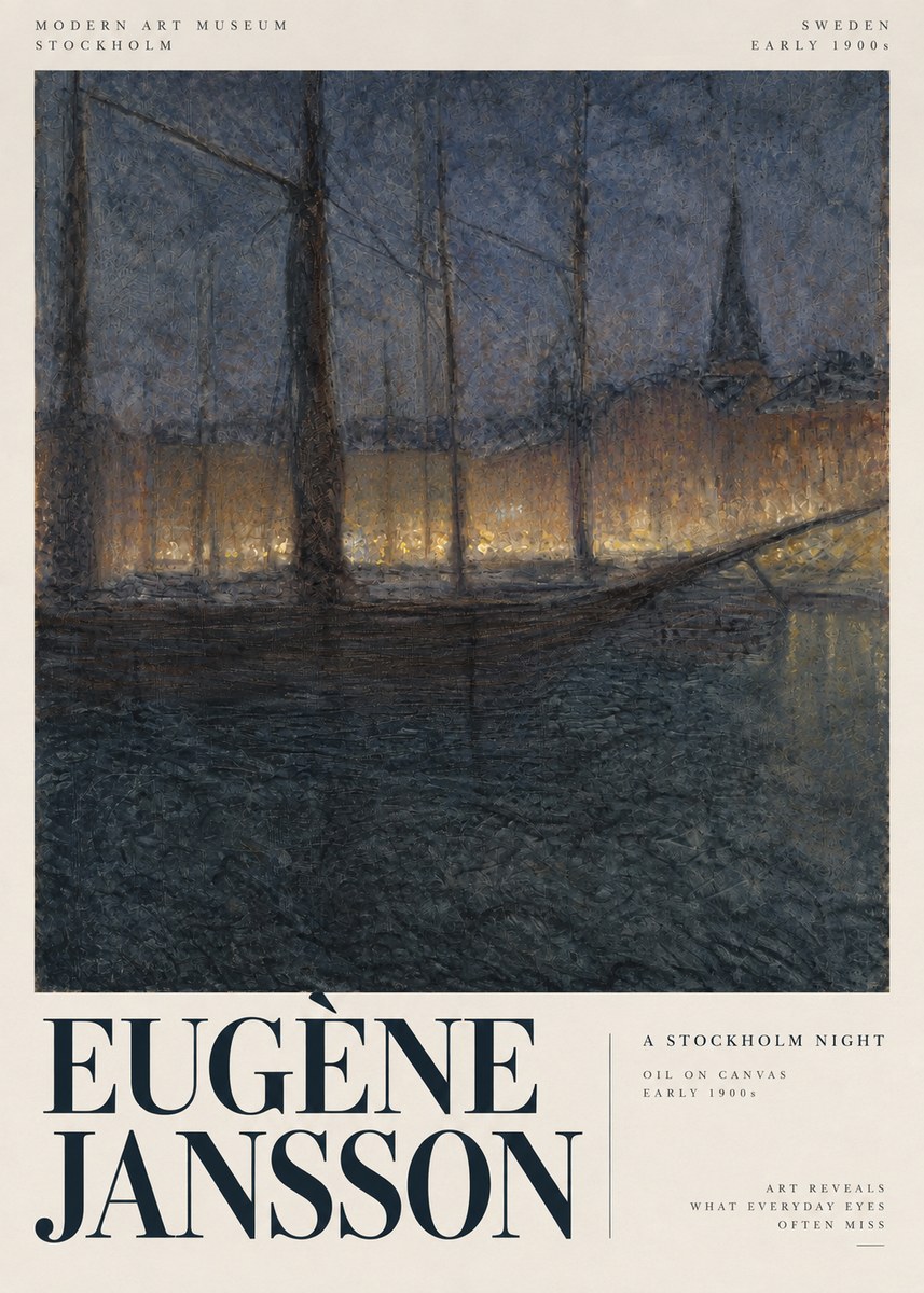 Eugène Jansson Evening on the Water No4 - Poster