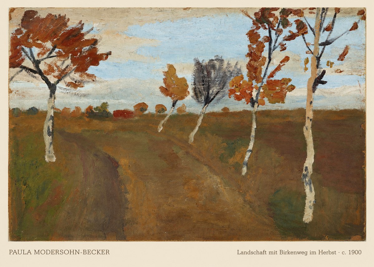 Paula Modersohn-Becker Landschaft Mit Birkenweg Im Herbst No6 - Poster