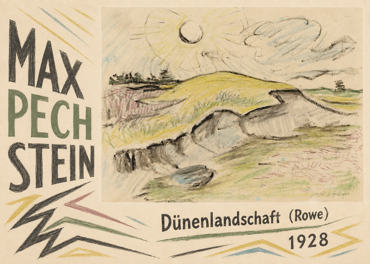 Max Pechstein Dünenlandschaft (Rowe) No4 - Poster