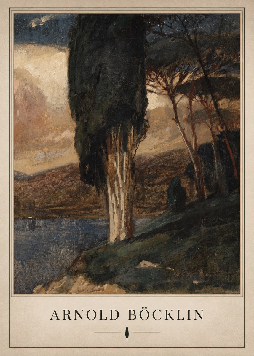 Arnold Böcklin Villa by the Sea II No3 - Poster