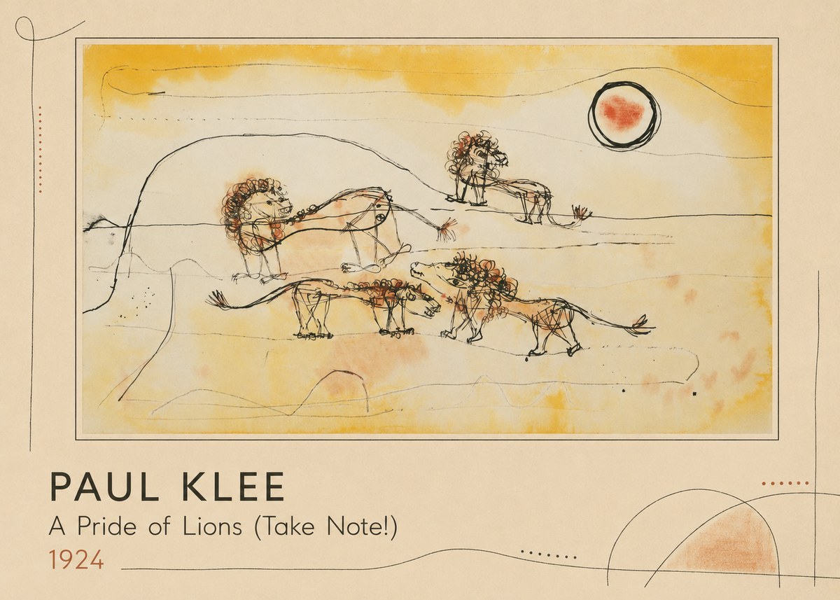 Paul Klee A Pride of Lions (Take Note!) No1 - Poster