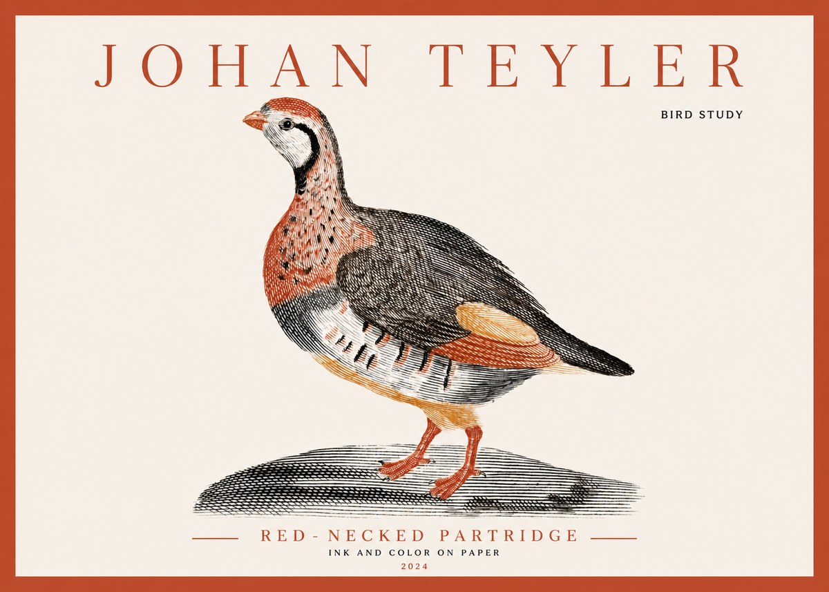 Johan Teyler Red-necked Partridge No3 - Poster