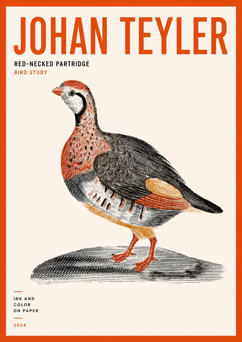 Johan Teyler Red-necked Partridge No5 - Poster