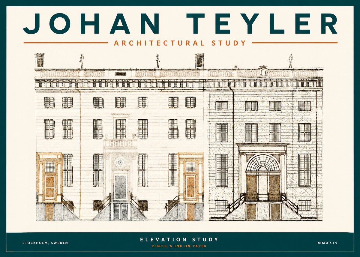 Johan Teyler Elevation Study No3 - Poster