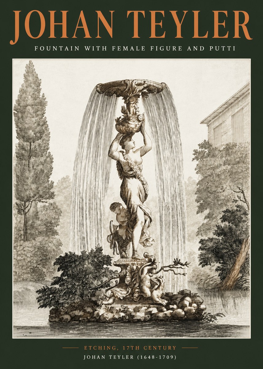 Johan Teyler Fountain with Allegorical Figures No3 - Poster