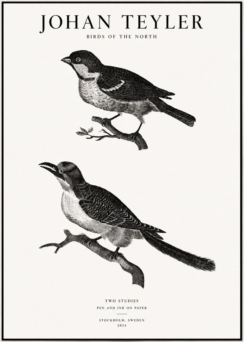 Johan Teyler Two Studies No1 - Poster