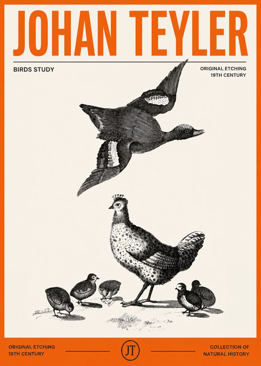Johan Teyler Birds Study No2 - Poster