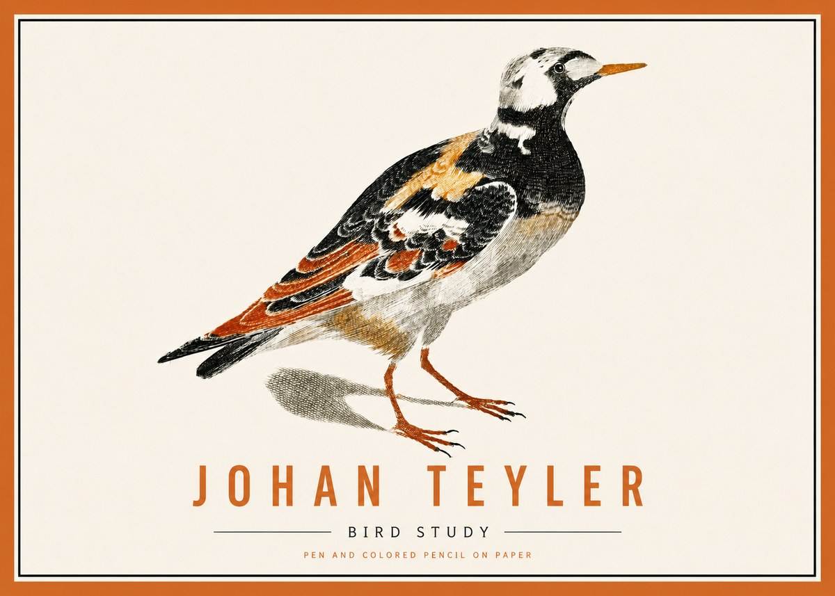Johan Teyler Bird Study IV No5 - Poster