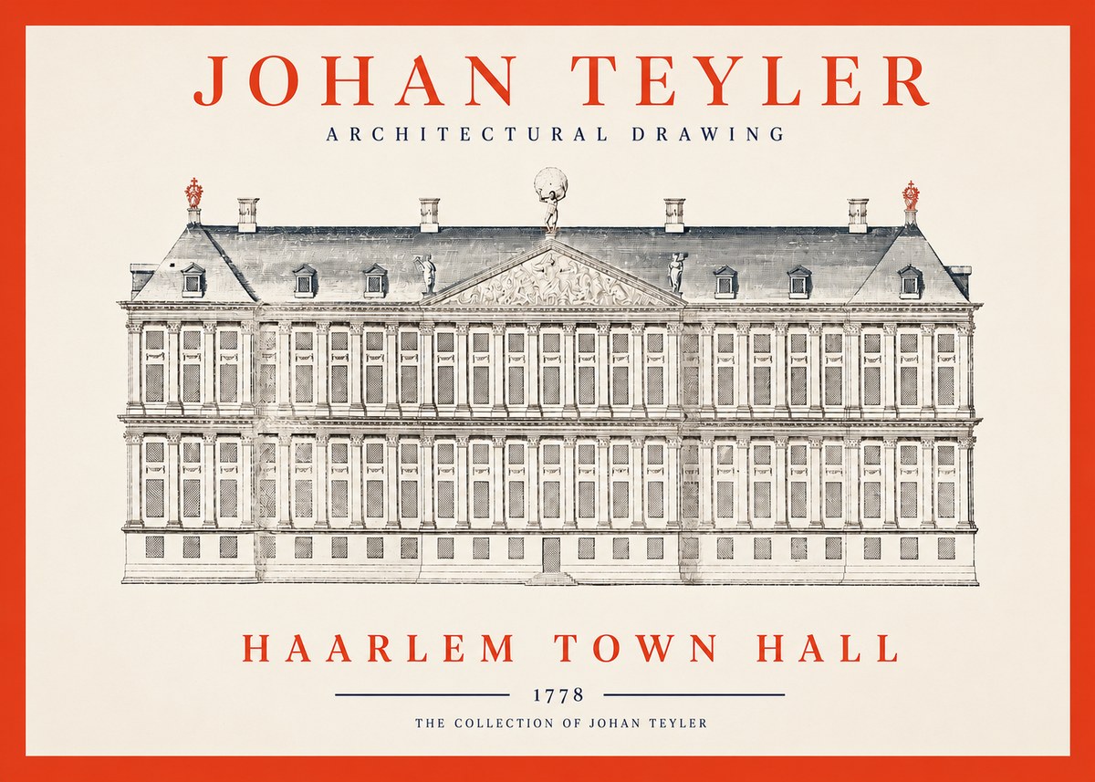 Johan Teyler Haarlem Town Hall - Elevation - 1778 No2 - Poster
