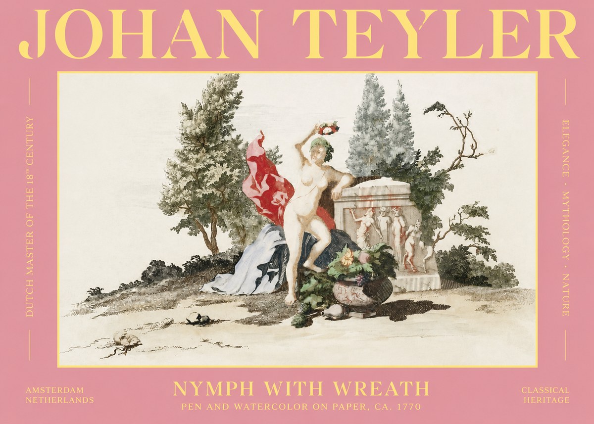 Johan Teyler Nymph with Wreath No2 - Poster