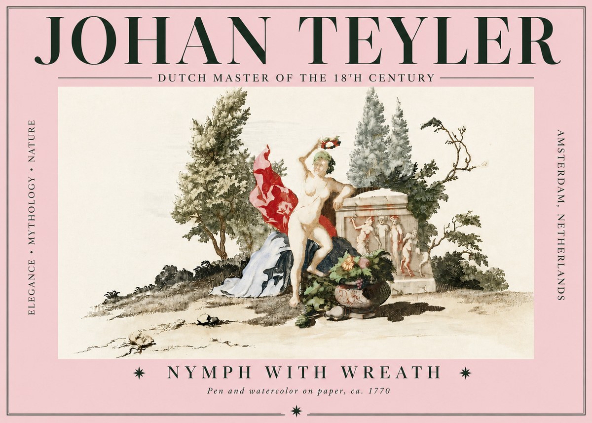 Johan Teyler Nymph with Wreath No5 - Poster