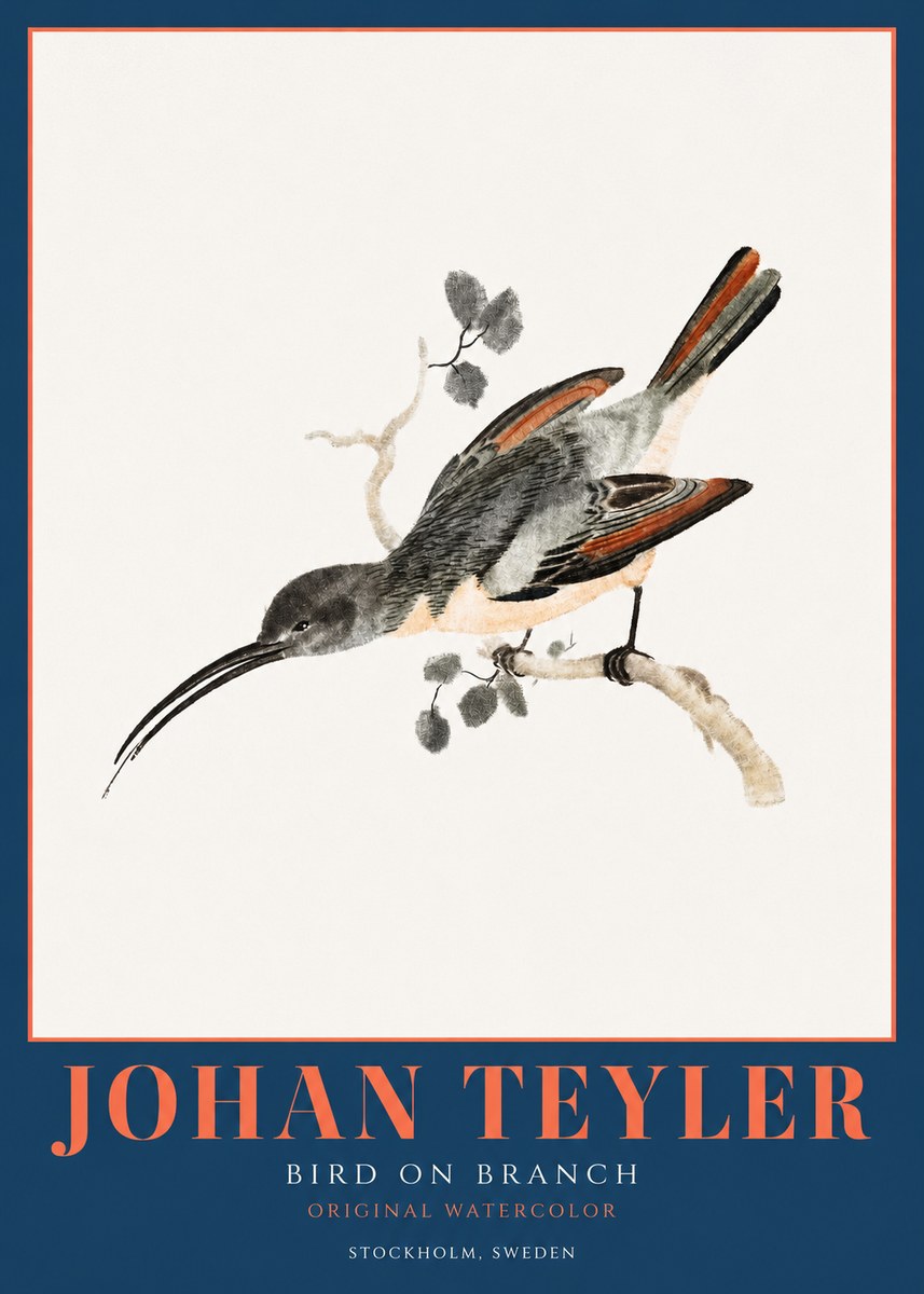 Johan Teyler Bird on Branch II No2 - Poster