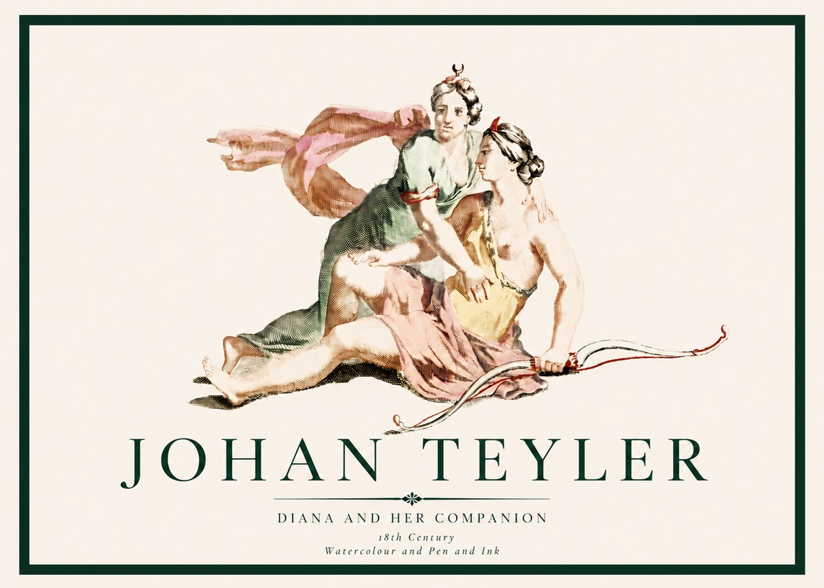 Johan Teyler Diana and Her Companion No3 - Poster