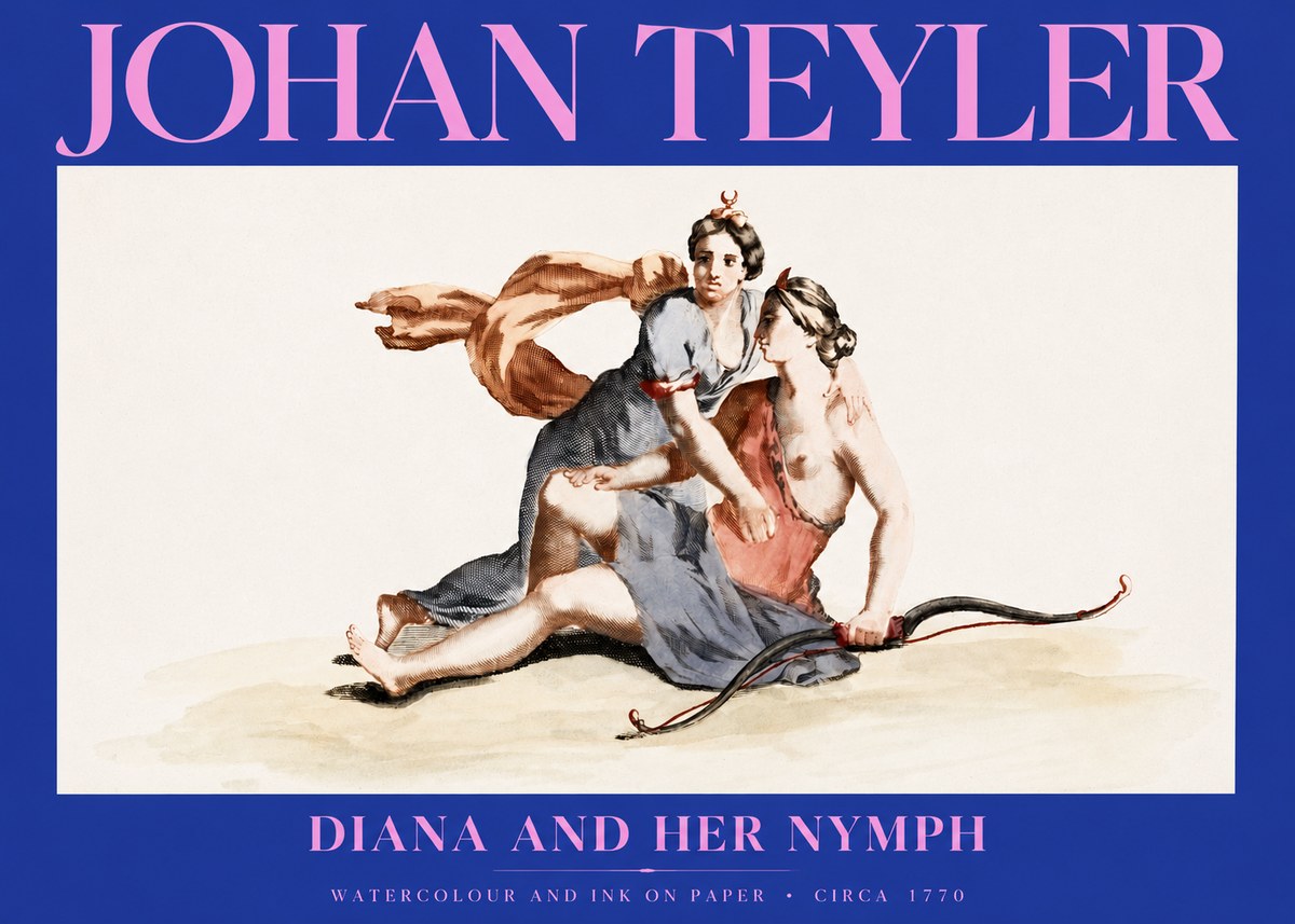 Johan Teyler Diana and Her Nymph No2 - Poster