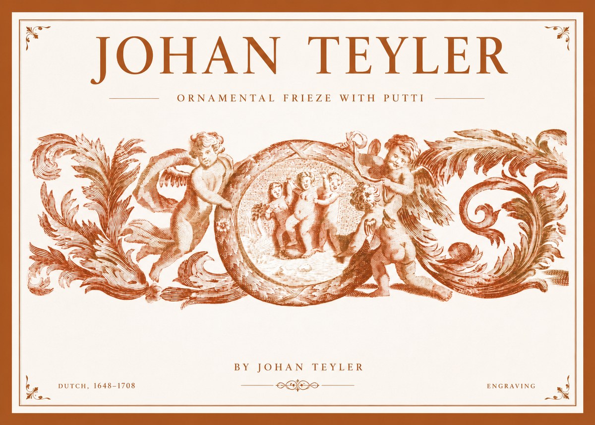 Johan Teyler Ornamental Frieze with Putti No1 - Poster