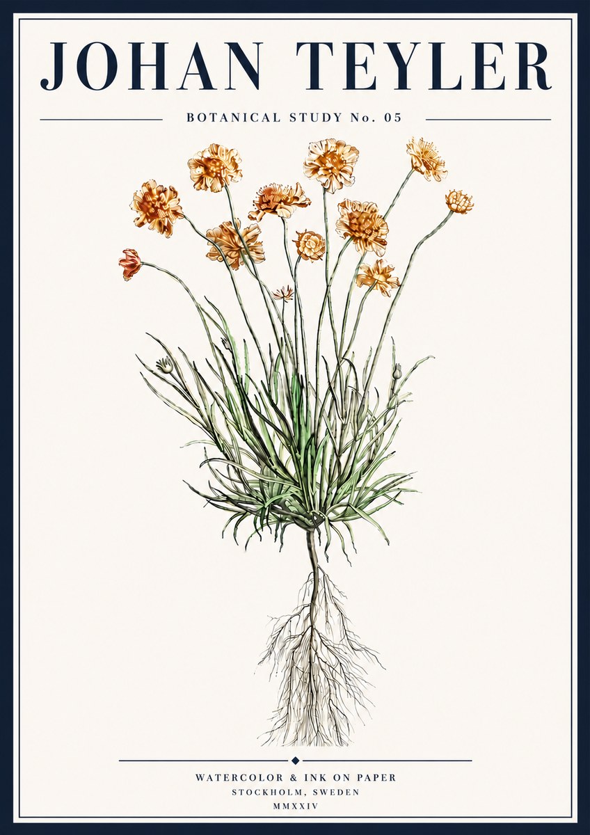 Johan Teyler Botanical Study No. 01 No5 - Poster