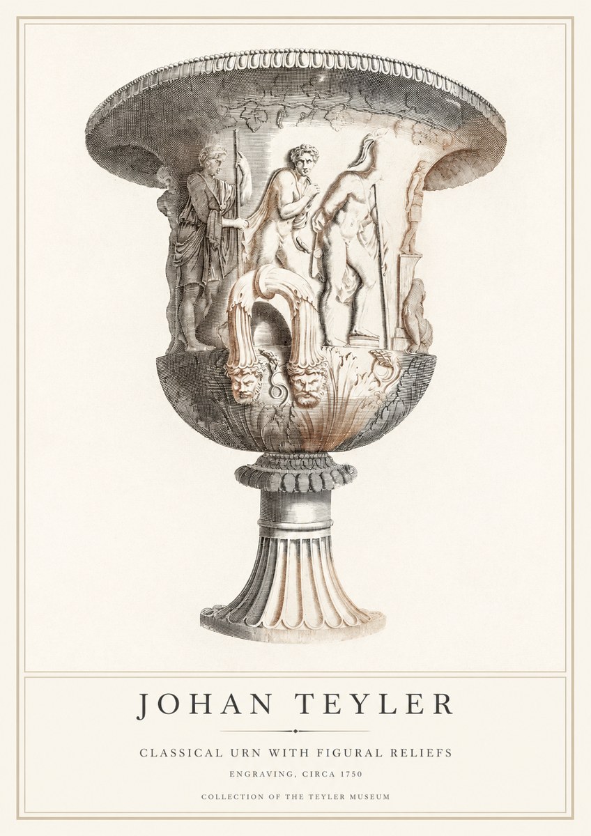 Johan Teyler Classical Urn with Figural Reliefs I No1 - Poster