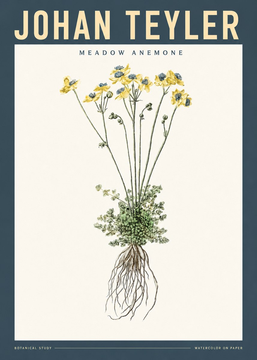 Johan Teyler Meadow Anemone No2 - Poster