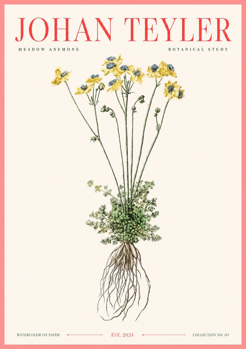 Johan Teyler Meadow Anemone No3 - Poster