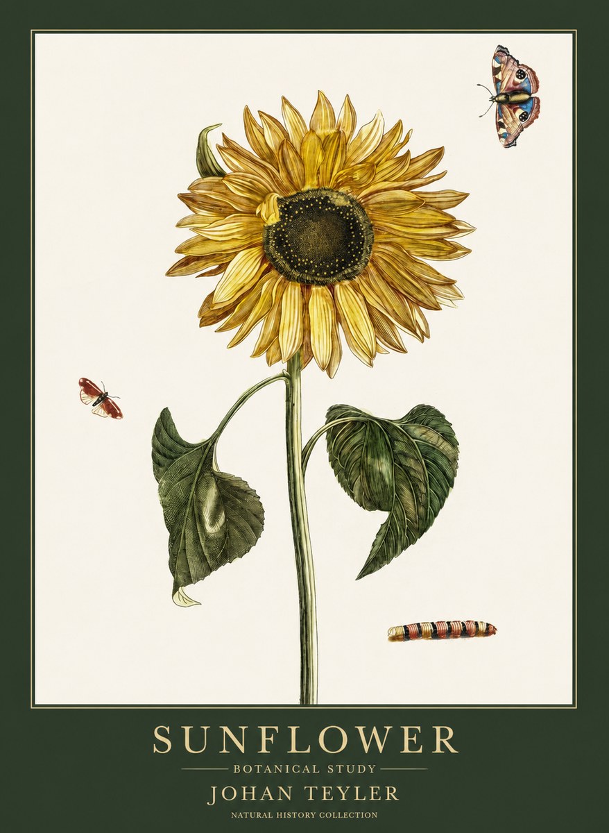 Johan Teyler Sunflower with Insects No6 - Poster