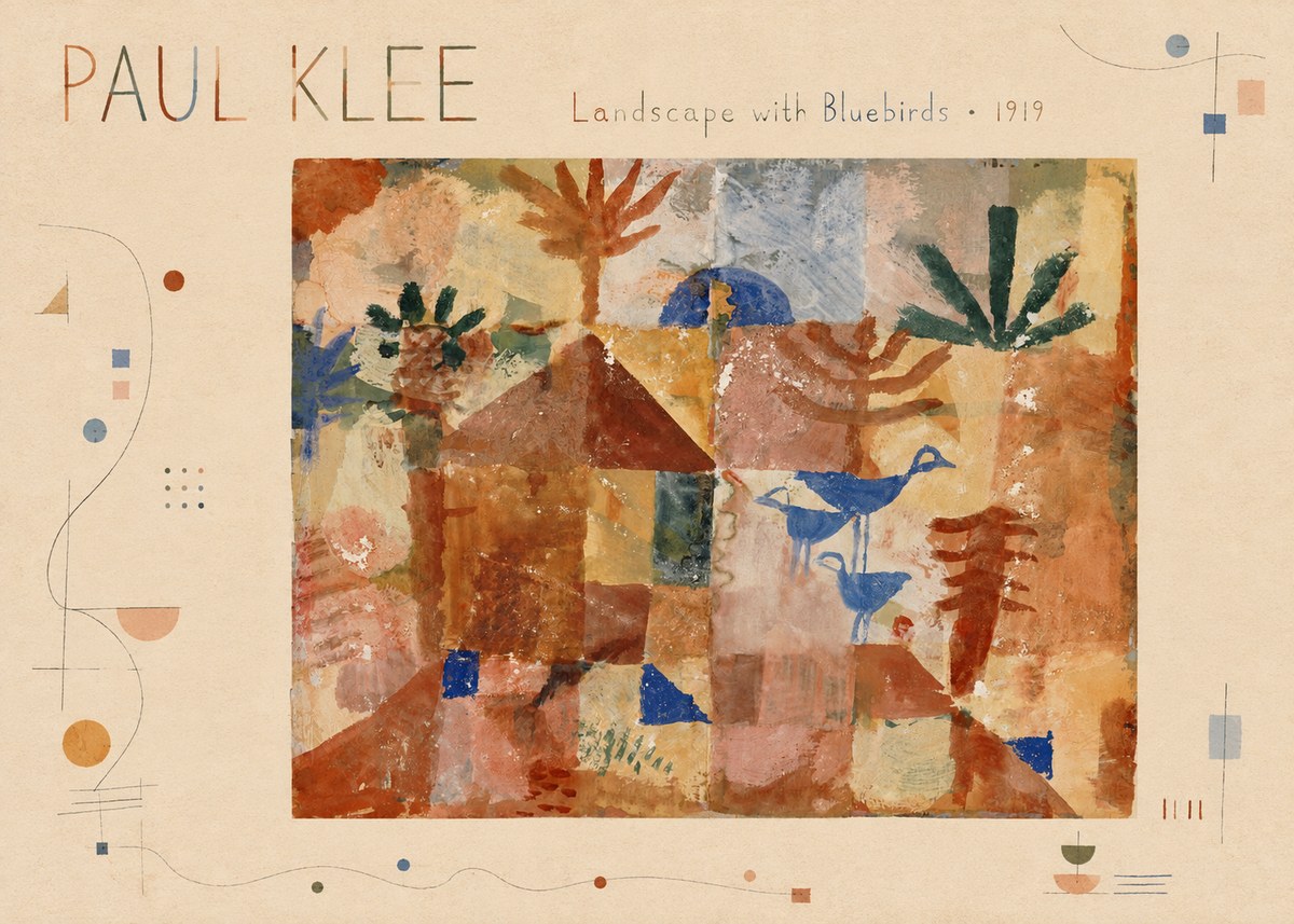 Paul Klee Landscape with Bluebirds No3 - Poster