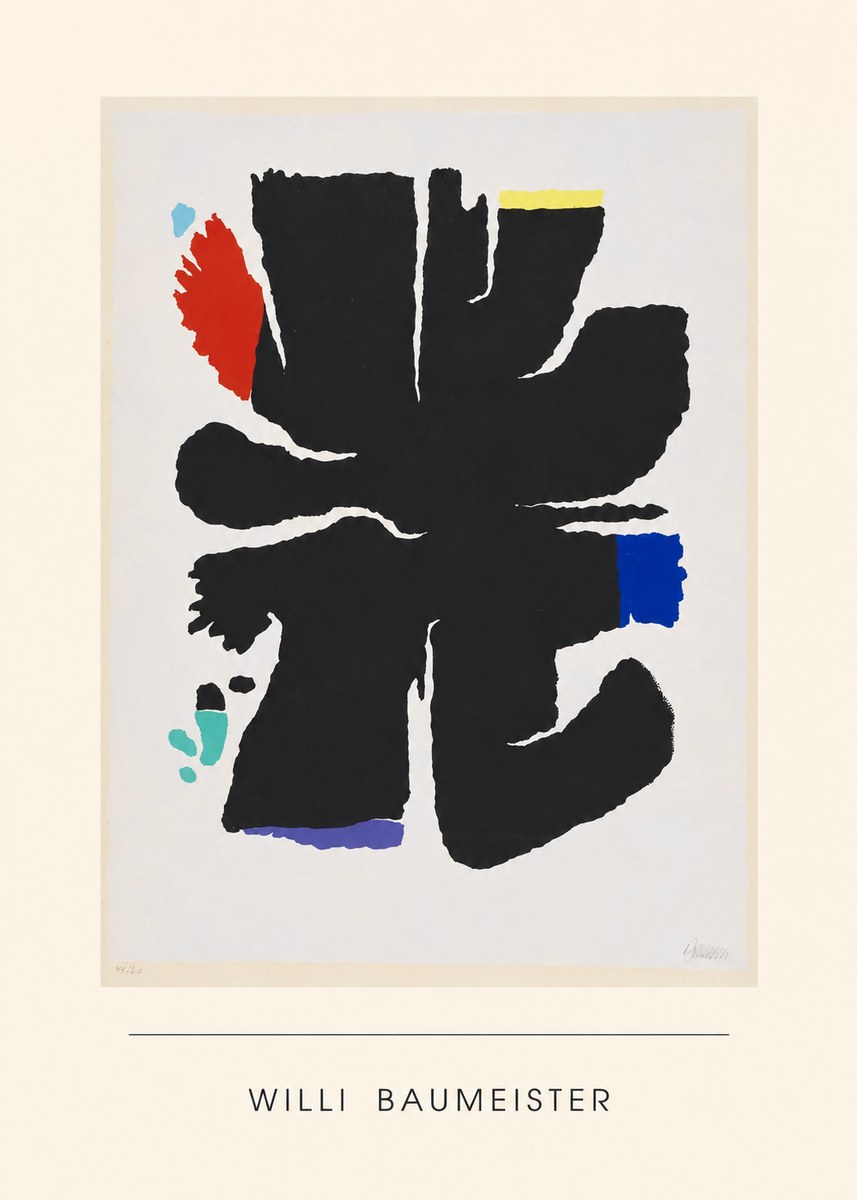 Willi Baumeister Abstract Composition No4 - Poster