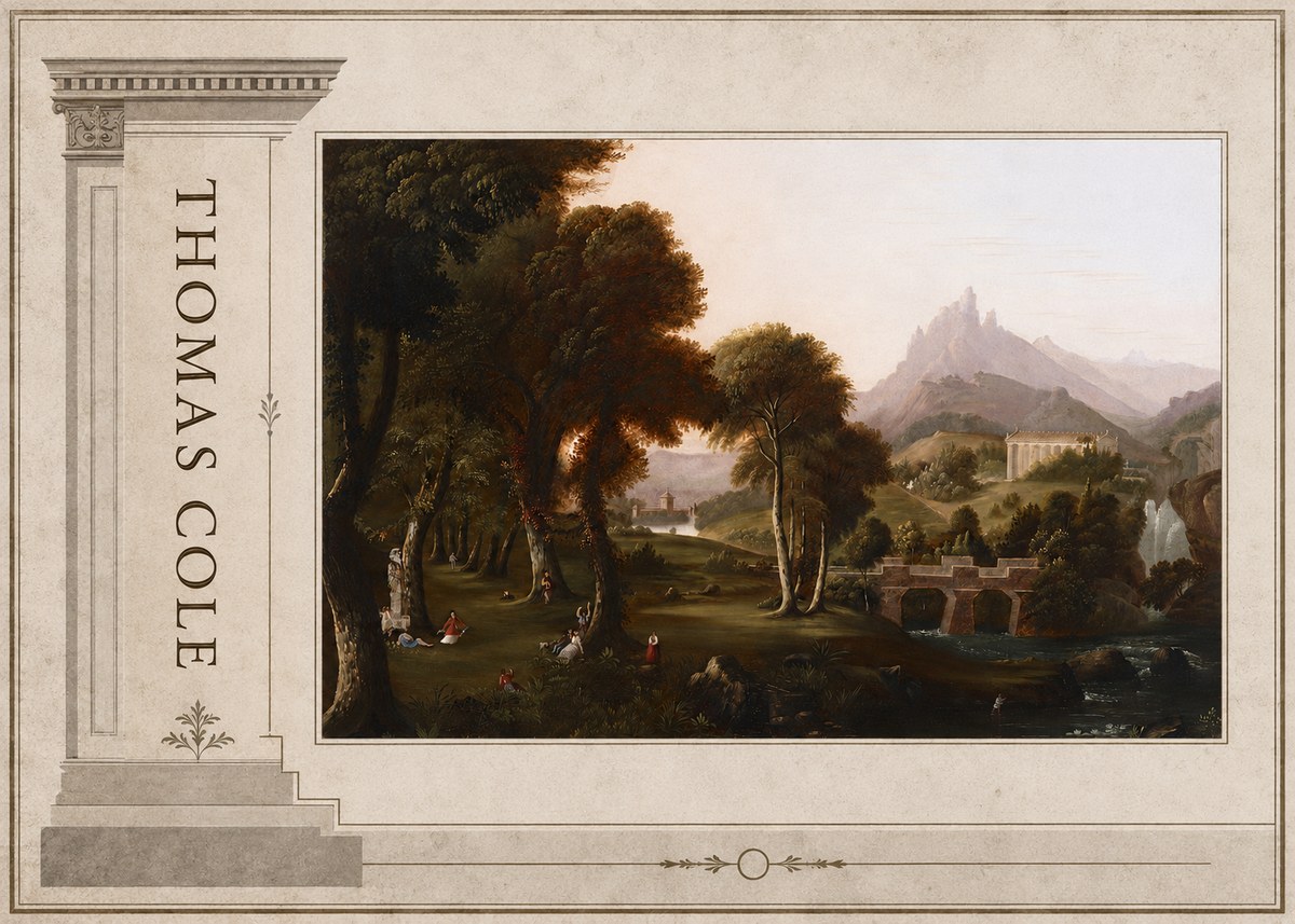 Thomas Cole The Old Mill, Sunset No2 - Poster