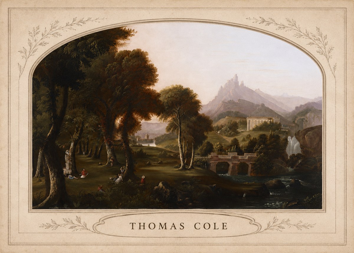 Thomas Cole The Old Mill, Sunset No3 - Poster