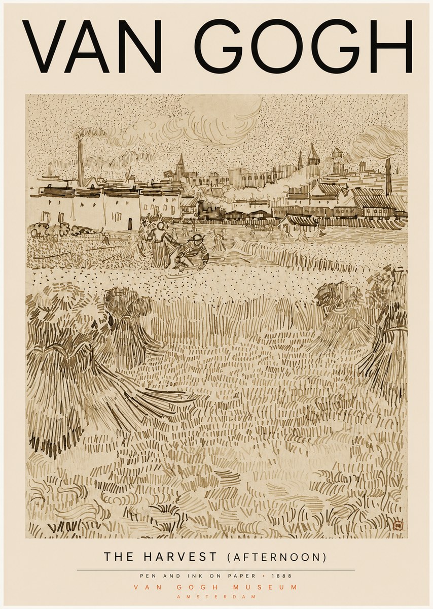 Van Gogh The Harvest (Afternoon) No3 - Poster