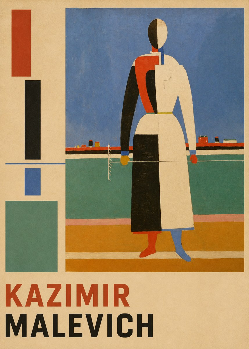 Kazimir Malevich Woman with a Rake No5 - Poster