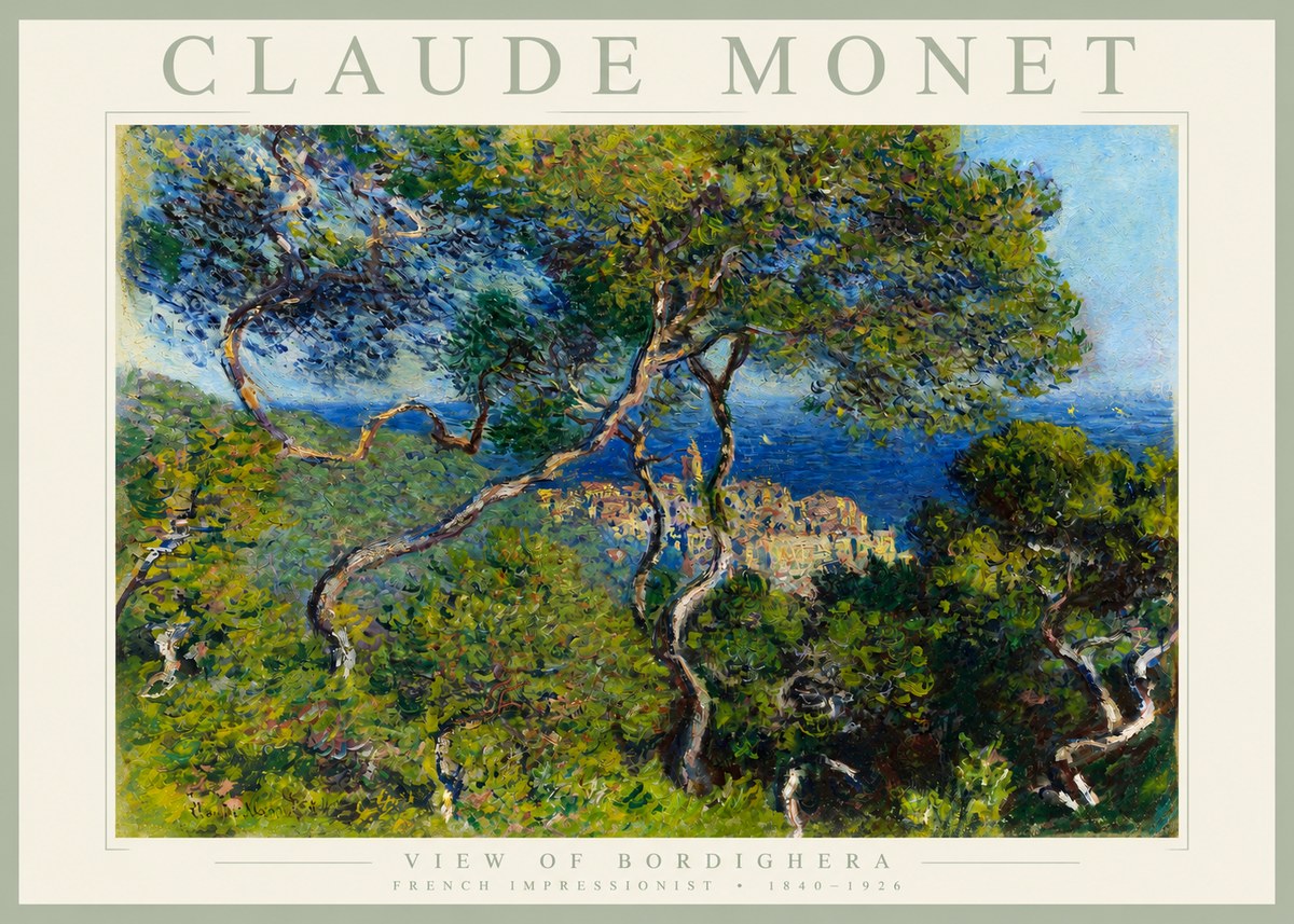Monet View of Bordighera No3 - Poster
