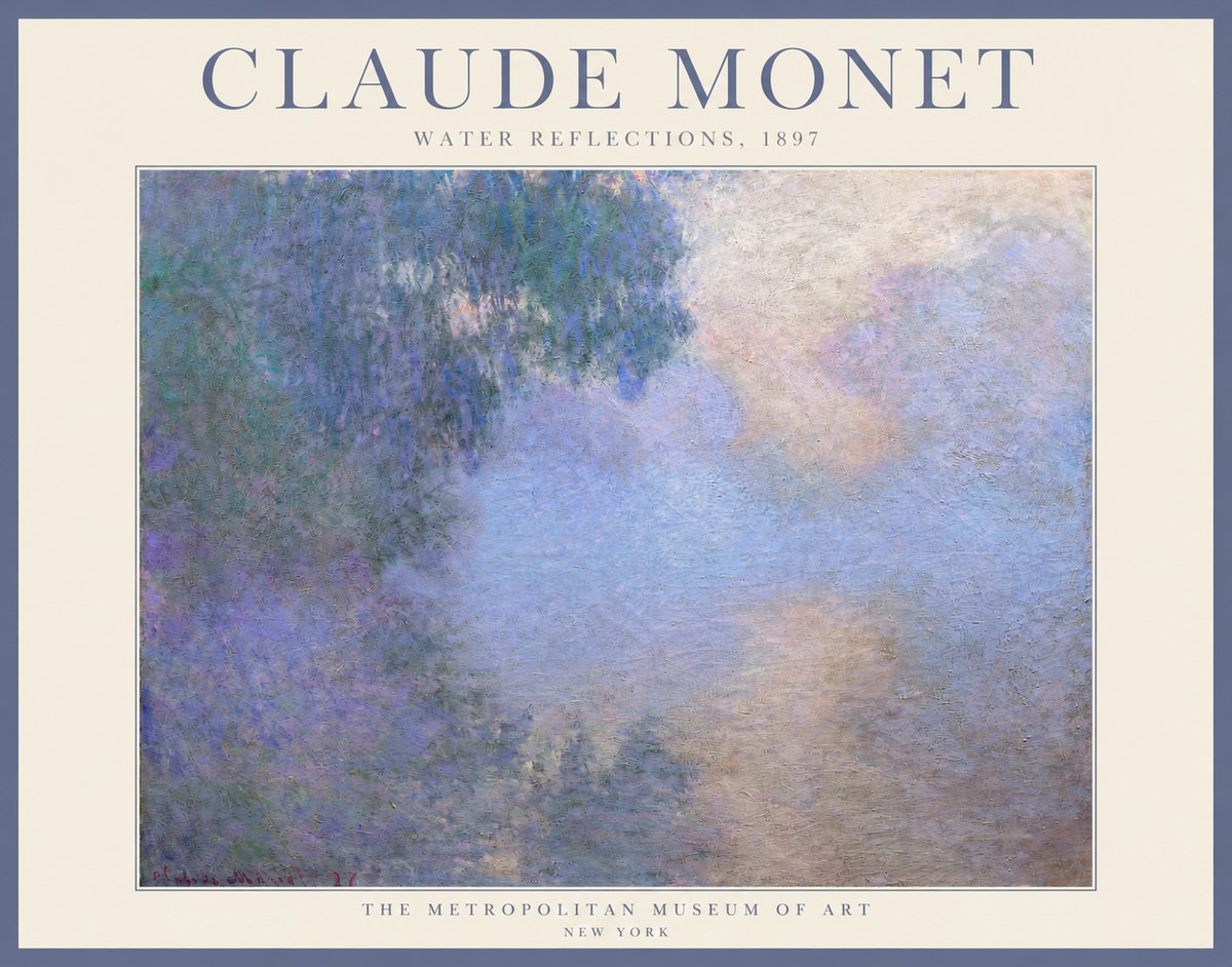 Monet Water Reflections No3 - Poster