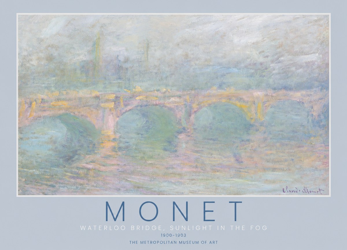 Monet Waterloo Bridge, Sunlight in the Fog I No2 - Poster
