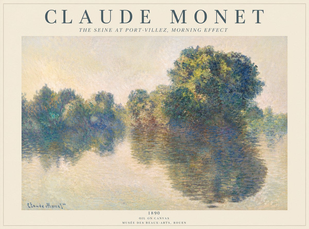Monet The Seine at Port-villez, Morning Effect No5 - Poster