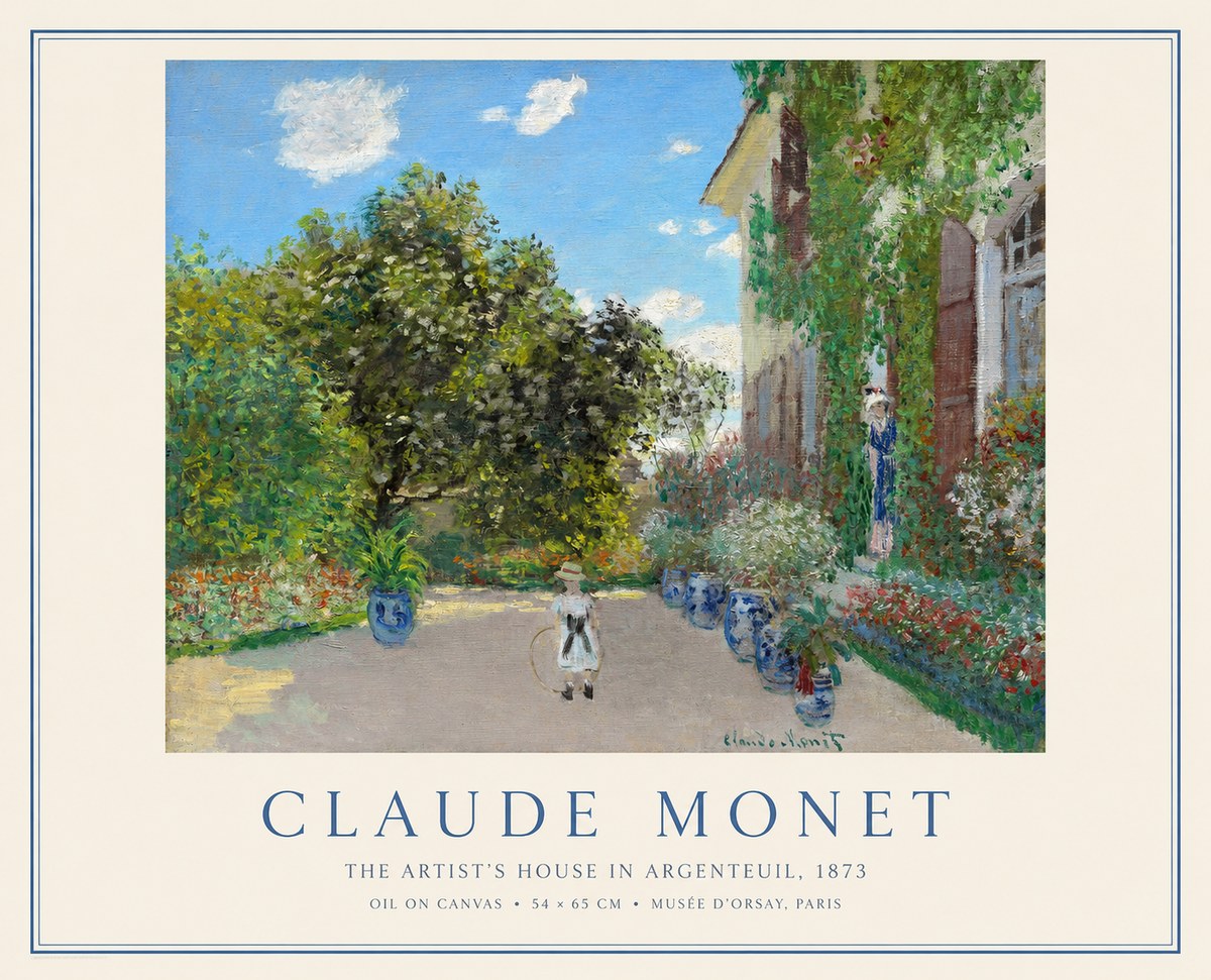Monet The Artist's House in Argenteuil, 1873 No1 - Poster