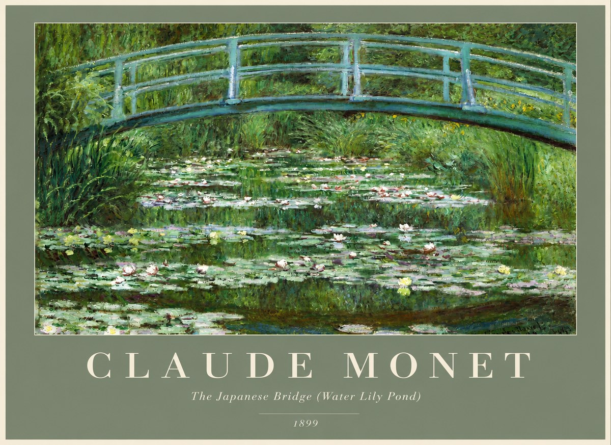 Monet The Japanese Bridge (Water Lily Pond) No2 - Poster