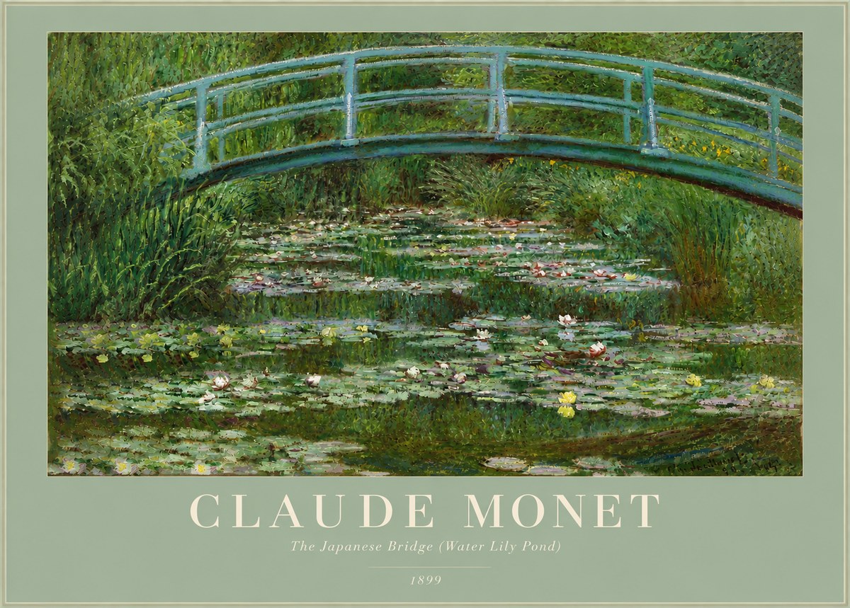 Monet The Japanese Bridge (Water Lily Pond) No4 - Poster