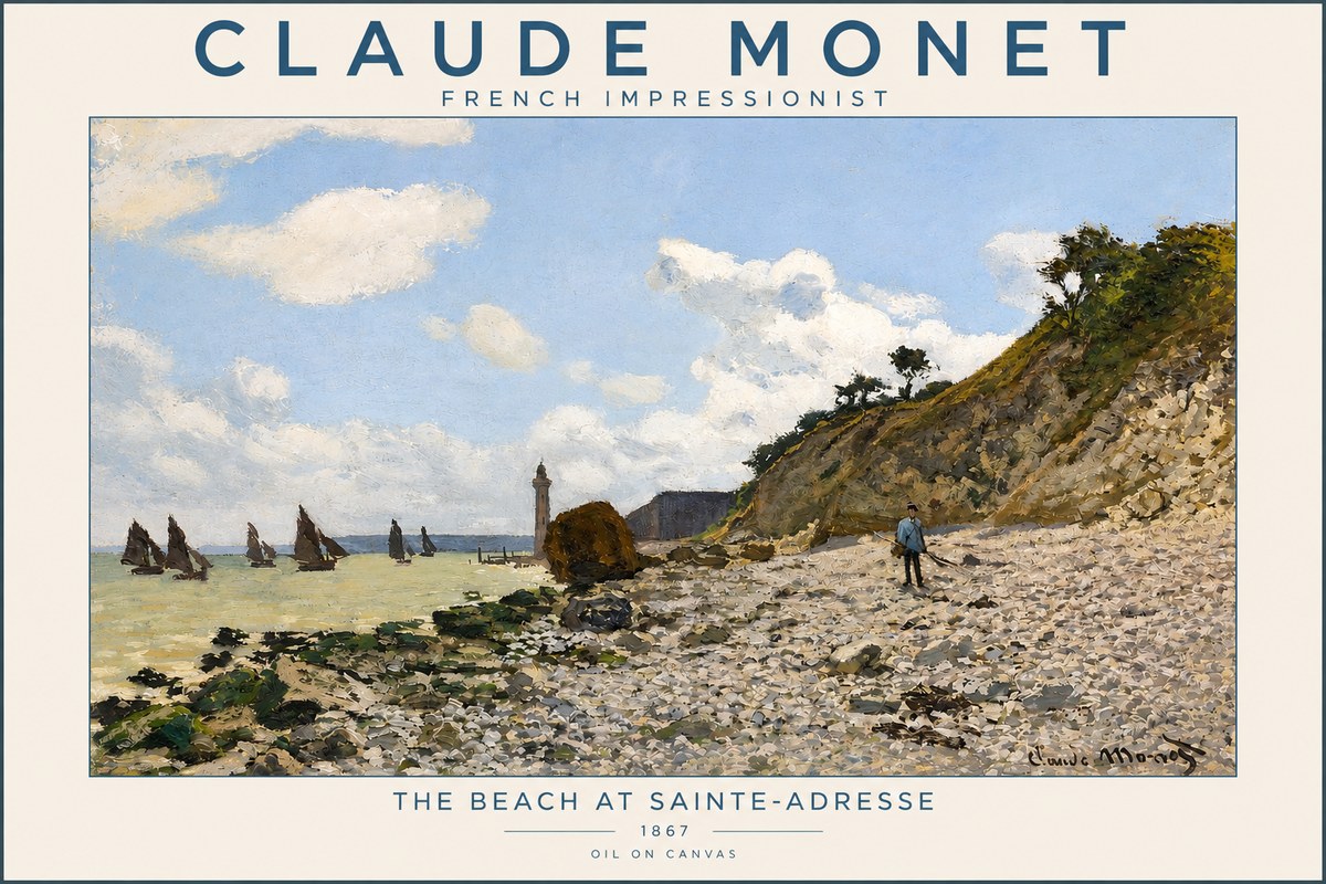 Monet The Beach at Sainte-adresse II No2 - Poster