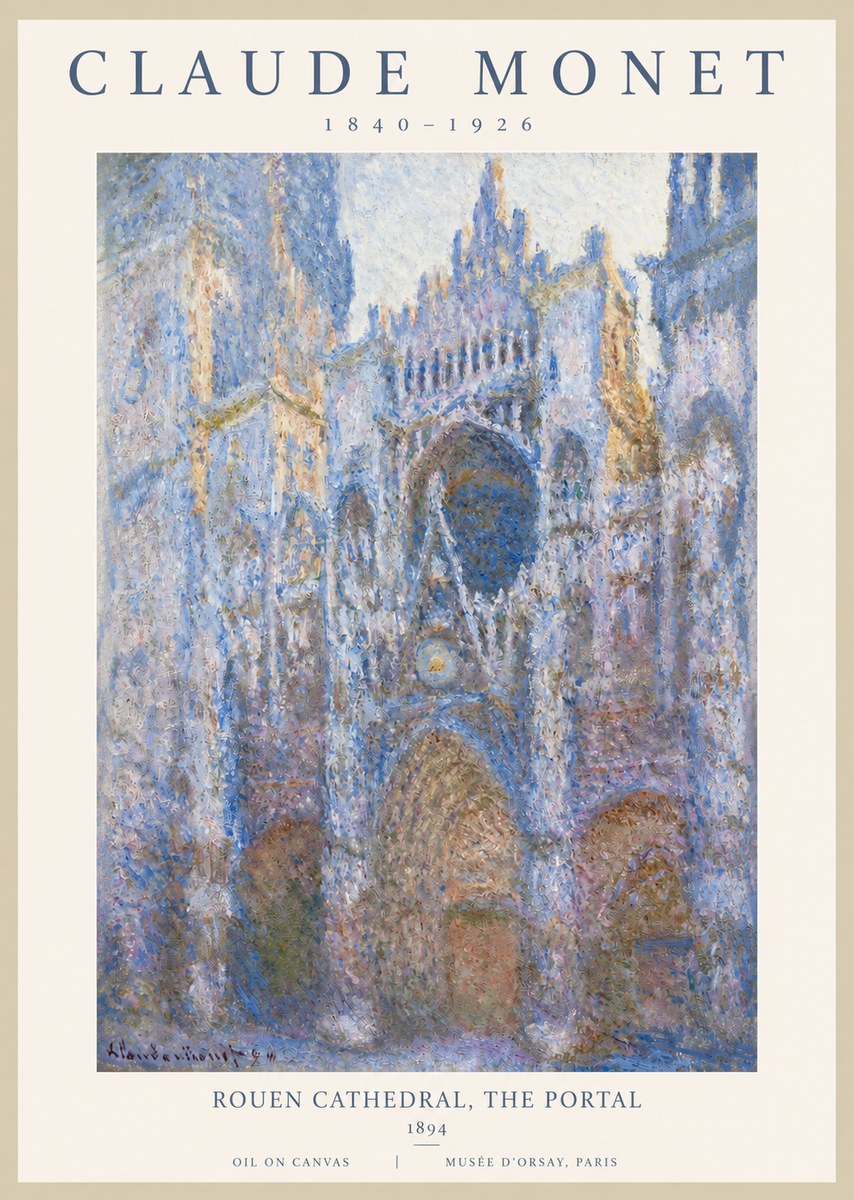 Monet Rouen Cathedral, the Portal No2 - Poster