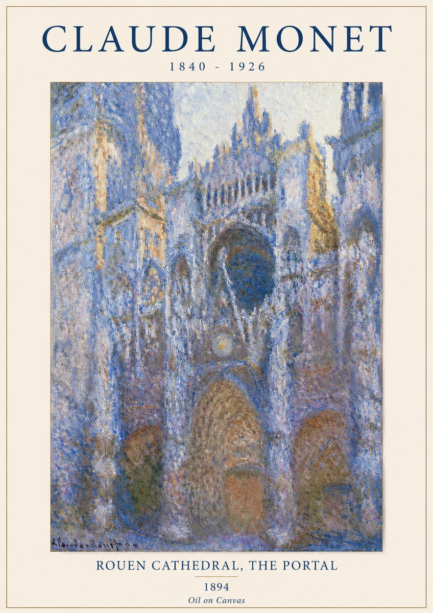 Monet Rouen Cathedral, the Portal No4 - Poster