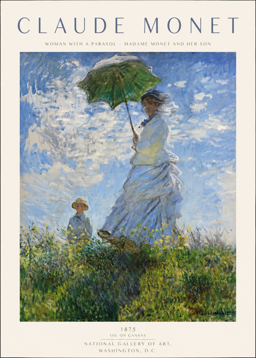 Monet Woman with a Parasol – Madame Monet and Her Son No3 - Poster