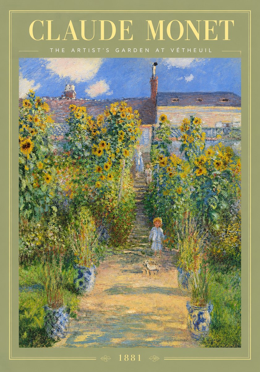 Monet The Artist's Garden at Vétheuil I No3 - Poster