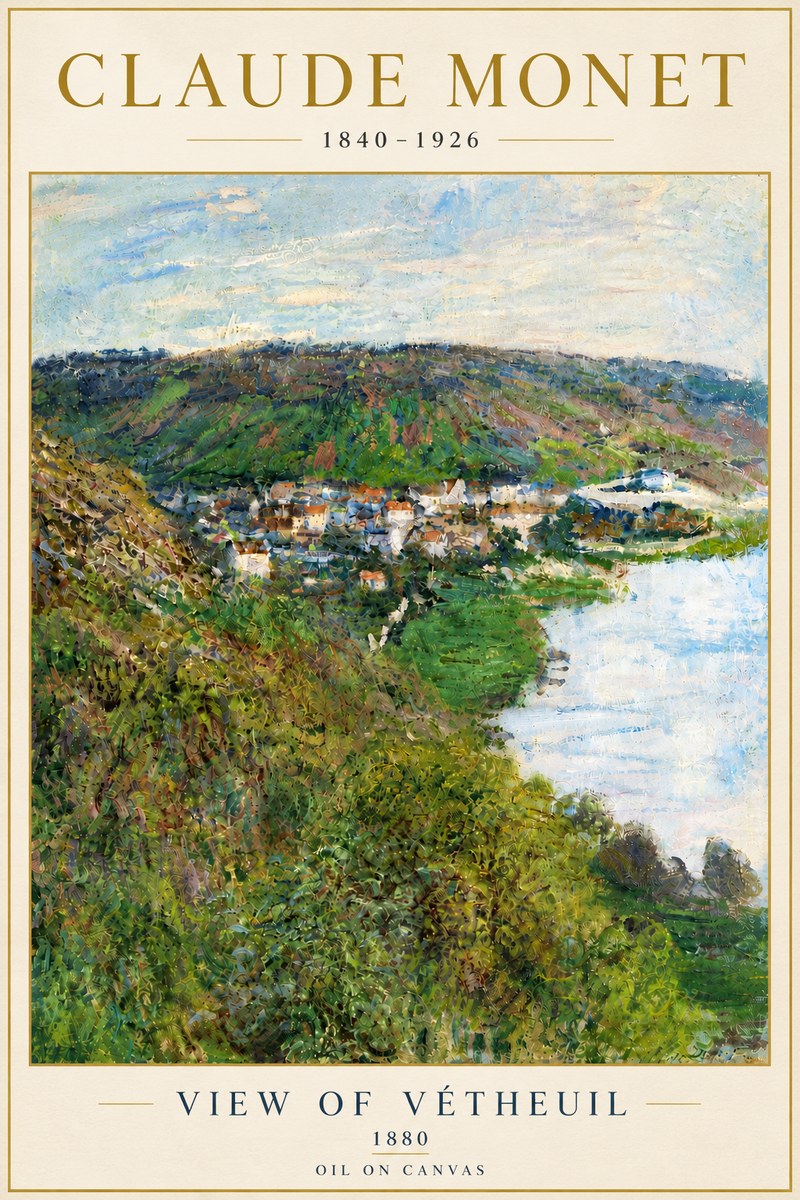 Monet View of Vétheuil II No6 - Poster