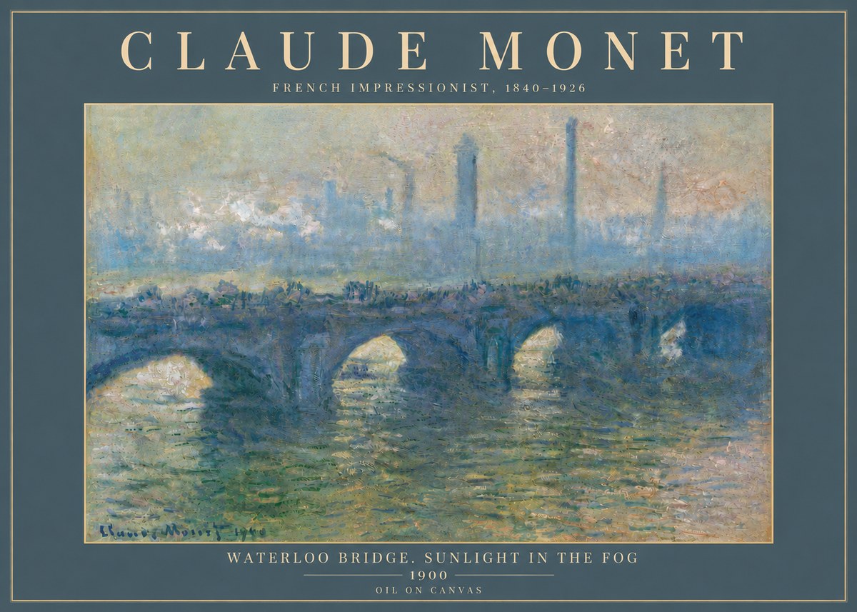 Monet Waterloo Bridge. Sunlight in the Fog No6 - Poster
