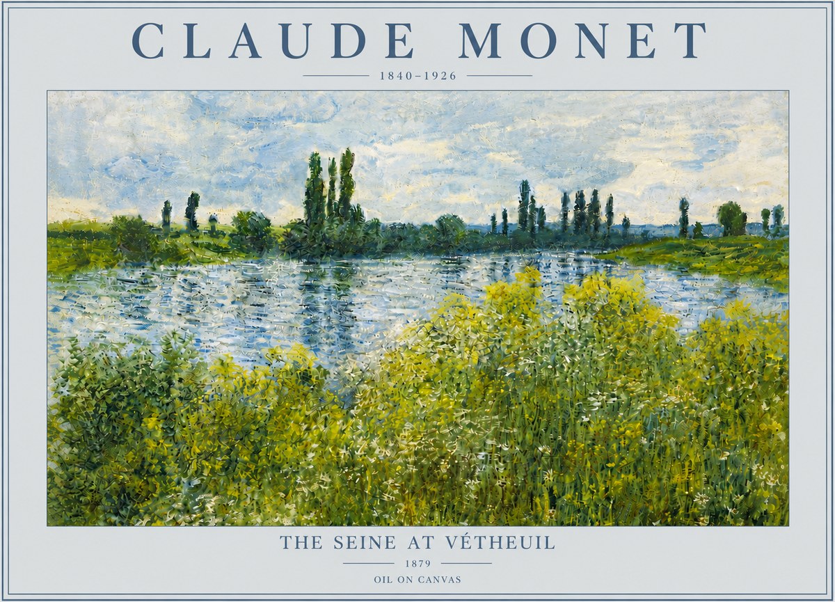 Monet The Seine at Vétheuil No5 - Poster