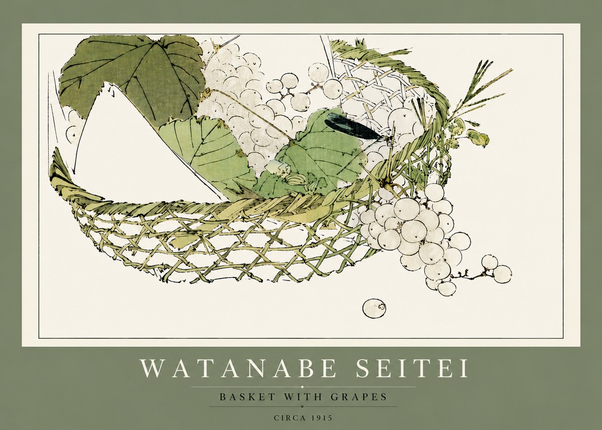 Watanabe Seitei Basket with Grapes No4 - Poster