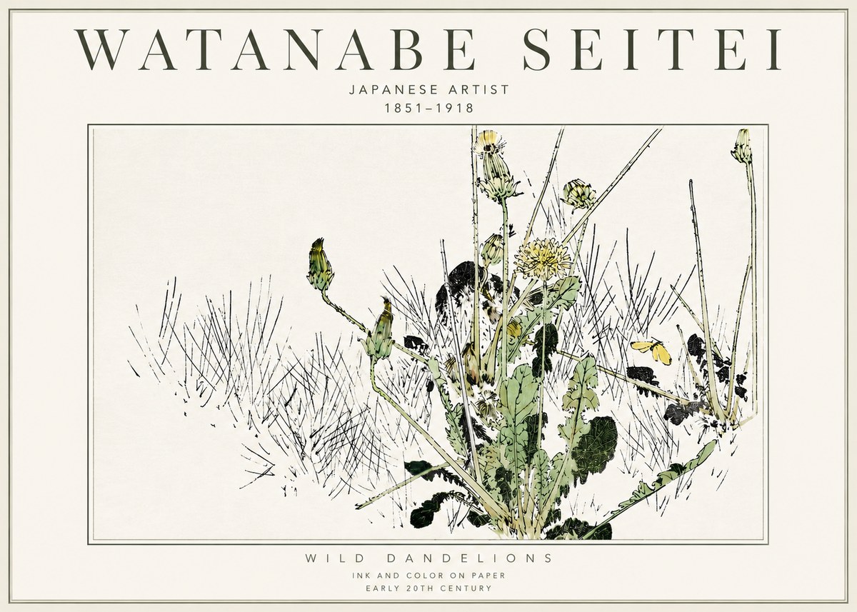 Watanabe Seitei Wild Dandelions No3 - Poster