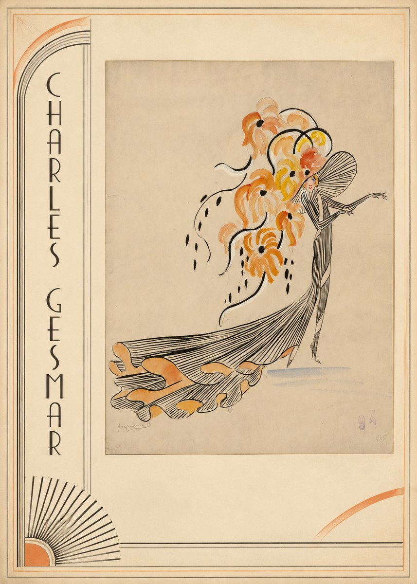 Charles Gesmar Lady with Floral Headdress No2 - Poster