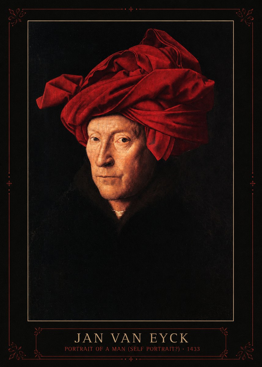 Jan van Eyck Portrait of a Man (Self Portrait?) No3 - Poster